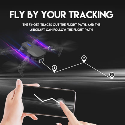 E88 Pro WIFI FPV Quadcopter with Fordable HD 4K Wide Angle Dual Camera Drone RC