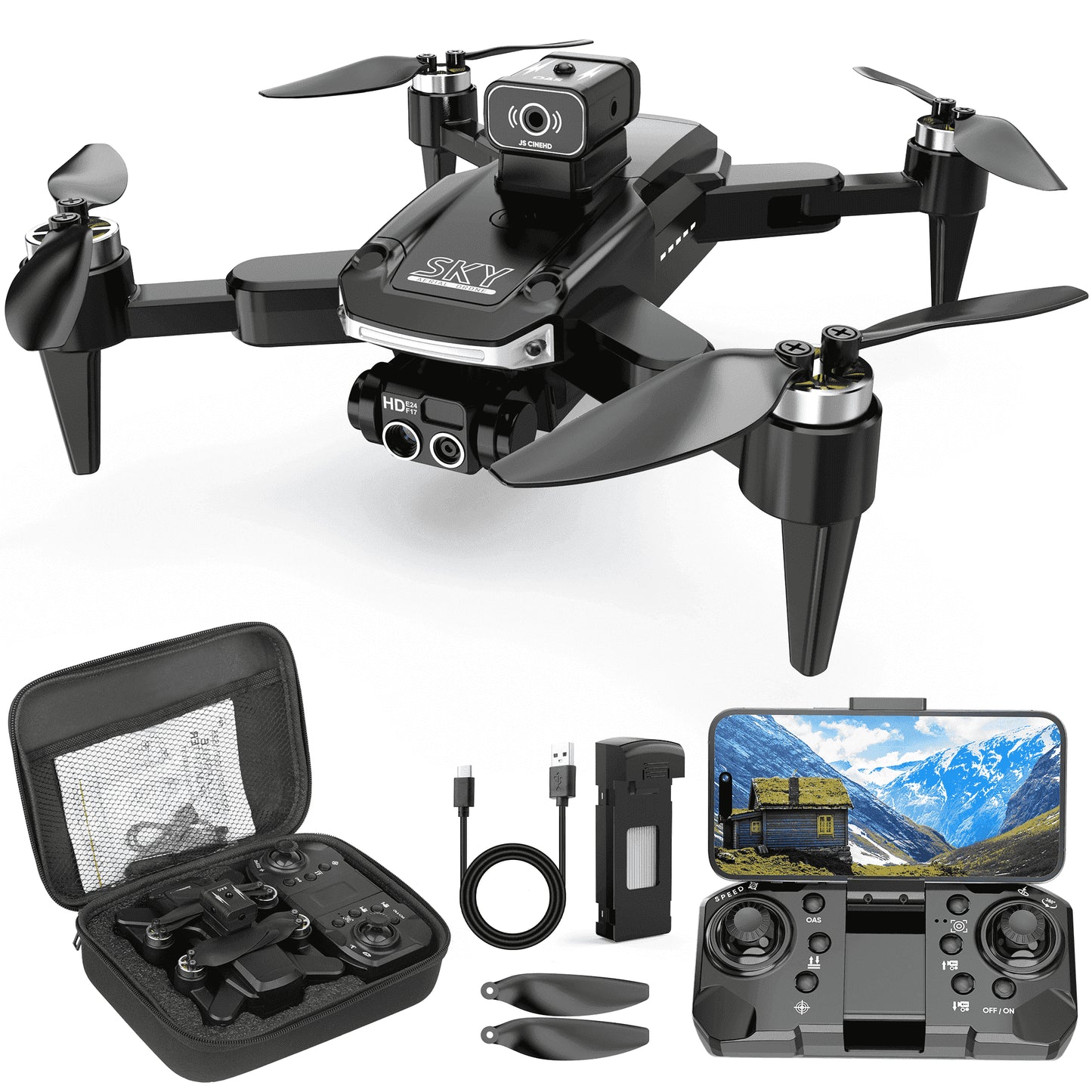 RC Drone with Camera for Kids Adults 4K Quadcopter FPV Video HD Camera Drones for Beginne,Christmas Birthday Gifts