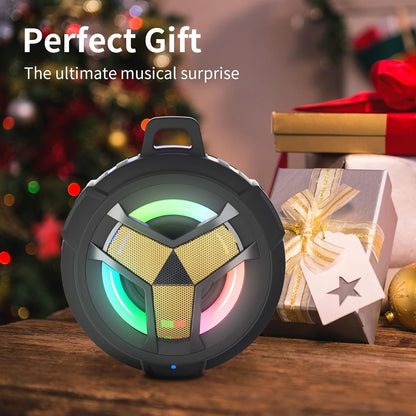 Waterproof Bluetooth Speaker, Shower Wireless Speaker, IP67 Waterproof, LED Light, Floating, Portable Speakers for Travel, Pool, Beach, Kayak, Gifts for Men-Black Golden Special Edition