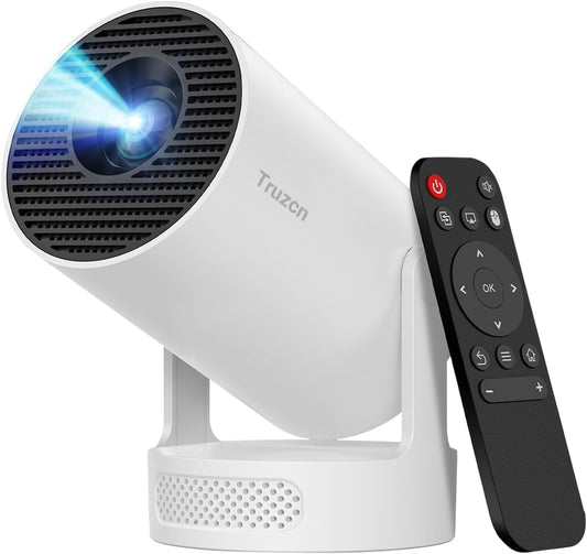 Mini Projector with Wifi 6 and Bluetooth 5.4, Portable Projector 4K Support, 260 ANSI, 5W Soundbase Speaker, Auto Vertical Keystone 180°Rotatable Smart Proyector for Movie Home Outdoor, HY300 ULTRA