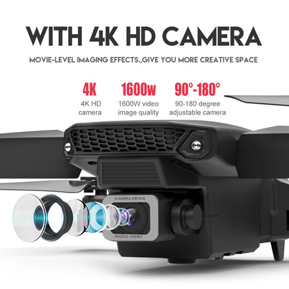 E88 Pro WIFI FPV Quadcopter with Fordable HD 4K Wide Angle Dual Camera Drone RC
