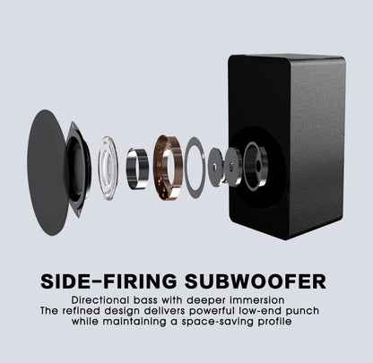31 Inch Soundbar with Subwoofer, Surround Sound System for TV | 160W, Detachable Surround System with Wired Subwoofer, 3 EQ Modes, Bluetooth 5.3, HDMI ARC, Optical, AUX & USB